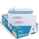 Aimoh 500#8 Double Window Self Seal Security Envelopes - for Business Checks, QuickBooks & Quicken Checks, Size 3 5/8 x 8 11/16 Inches - Checks Fit Perfectly - Not for Invoices, 500 Count (30180)