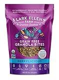 Lark Ellen Farm Grain Free Paleo Granola Bites Certified Organic Vegan Snacks and Cereal made from Sprouted and Activated Nuts and Seeds (Berrylicious, 8 Oz)