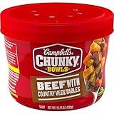 Campbell's Chunky Soup, Beef Soup with Country Vegetables, 15.25 oz Microwavable Bowl