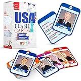 Merka 96 Pack US Presidents Flash Cards, US States and Capitals Flash Cards for Kids Learning 50 States and 46 Presidents, Historic and Geography Facts