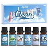 SALUBRITO Clean Fragrance Oils Set, Premium Essential Oils Set for Diffuser, Candle, Soap Making, Fresh Cotton, Clean Home, Fresh Linen, Soft Powder, Blossom Soap, Mint, Strong Scented Oils
