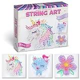 Hapinest String Art Craft Kit for Kids Ages 10-12 and Up, 3D String Art Kit Crafts for Teens, Birthday Gifts for Tween Girls Ages 10 11 12 Years Old and Up, Makes 3 Designs - Unicorn, Cat, and Flower