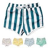 Sisterly Market Swim Shorts - Stripes (Age, 5_Years, 6_Years, Teal Stripe)