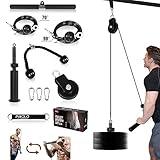 Mikolo Fitness LAT and Lift Pulley System, Dual Cable Machine(70'' and 90'') with Upgraded Loading Pin for Triceps Pull Down, Biceps Curl, Back, Forearm, Shoulder-Home Gym Equipment(Patent)