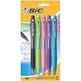 BIC BU3 Retractable Ball Pen, Medium Point (1.0 mm), Assorted Colors, 5-Count