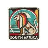 Vagabond Heart South Africa Patch - South Africa Iron On Travel Badge - Lion Souvenir