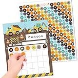 Hadley Designs Sticker Chart For Kids Behavior at Home & Classroom - 25 Reward Chart For Kids Incentives, Gold Star Sticker Sheets, Construction Incentive Charts For Classroom Must Haves