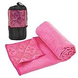 Yuilgdo Yoga Towels, Non Slip Hot Yoga Mat Towel with Grip Dots,Super-Absorbent Soft Microfiber Yoga Blanket for Pilates, Fitness and Workout 72inch x 24inch (Hot Pink)