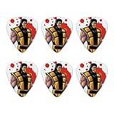 Mortal Kombat Klassic Scorpion Character Novelty Guitar Picks Medium Gauge - Set of 6