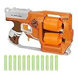 NERF Zombie Strike FlipFury Blaster - 2 Flipping 6-Dart Drums - Fire 6 Darts, Flip, Fire 6 More - 12 Nerf Zombie Strike Elite Darts (Amazon Exclusive)