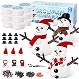 9 Pack Build a Snowman Kit Snowman Crafts for Kids,Modeling Clay Snowman DIY Kit, Christmas Stocking Stuffers for Kids,Christmas Crafts Xmas Gift