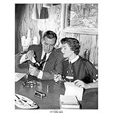 Raymond Burr 8 x 10 Photo Barbara Hale from Perry Mason B&W Photo at desk