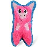 Outward Hound Durablez Tough Plush Squeaky Dog Toy, Pig, Pink, XS