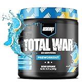 REDCON1 Total War Pre Workout Powder, Blue Lemonade - Beta Alanine + Citrulline Malate Keto Friendly Preworkout for Men & Women with 320mg of Caffeine - Fast Acting (30 Servings)