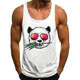 REIGEE Tank Tops Men Graphic Summer Beach Panda Sleeveless Fashion Men's Tank Tops