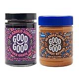 GOOD GOOD Sweet Concord Grape Jelly & Crunchy Peanut Butter - Keto Friendly - Low Carb & No Added Sugars - Vegan - Gluten Free - Preserves