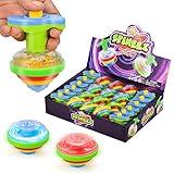 IPIDIPI TOYS Light Up Spinning Tops - Light Up Spinner for Kids - Gift Bag Party Favors, Classroom Prizes, Birthday Goodie Bag Fillers for Boys and Girls - Blue, Pack of 12