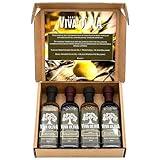 Viva Oliva Four 60ml (2oz) Variety Gift Set - Premium Flavored Extra Virgin Olive Oils (Tuscan Herb & Basil) and All Natural Balsamic Vinegars (18 Year Traditional & Black Mission Fig)