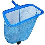 Poolvio Swimming Pool Skimmer Net, Fine Mesh Pool Leaf Rake Net with Double-Layer Deep Bag, Reinforced Frame - Swimming Pool Nets for Cleaning Finest Debris