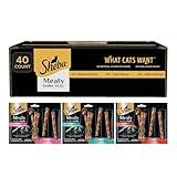 Sheba Meaty Tender Sticks Soft Cat Treats Chicken, Tuna, and Salmon Flavor, 0.14 oz., 40 Sticks