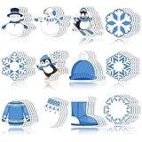 Zhanmai 1200 Pcs Christmas Winter Sticky Notes Bulks Snowman Penguin Snowflake Notepad Sets Christmas Winter Memo Pad Notes Winter Self Sticky Notes for Kids to Do List Work Study Party Gifts