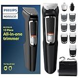 Philips Norelco Multi Groomer All-in-One Trimmer Series 3000-13 Piece Mens Grooming Kit for Beard, Face, Nose, Ear Hair Trimmer and Hair Clipper - NO Blade Oil Needed, MG3740/40