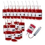 Aweilan Polyvinyl Chloride (PVC) Blood Bag for Drink IV Bags, Halloween Party Cups Drink Container, Drink Pouches Gag Gift,Doctor Nursing/RN Graduation Zombie Vampire Party Supplies(Pack of 20)