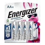 Energizer Ultimate Lithium AA Batteries (4 Pack), 1.5V Lithium Double A Batteries