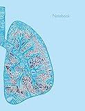 Notebook: Anatomical Lungs, College Ruled Paper, 50 sheets / 100 pages, 7.44" x 9.69", Light Blue