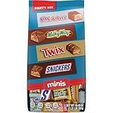 SNICKERS, TWIX, MILKY WAY & 3 MUSKETEERS Minis Christmas Candy Chocolate Bar Variety Pack, 19.49 Oz Bulk Bag