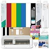 Cricut Joy Xtra Cutting Machine with Rainbow Smart Vinyl Sampler Packs and Tools Bundle - Beginner Portable Bluetooth Compatible Craft Cutting Machine and Cutting Materials