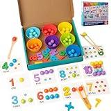 Montessori Arithmetic Math Toy Set – Silicone Digital Learning with Beads, Montessori Arithmetic Kit, Montessori Math Beads Counting Toy, Educational Early Childhood Education Bead