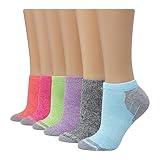 Hanes womens 6-pair Comfort Fit No Show athletic socks, Assorted Colors, 5 9 US