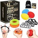 roygra Hand Grip Strengthener, Finger Exerciser, Multiple Resistance Levels Kit - 3 Types, Set of 8