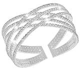 Suyi Rhinestone Bracelet for Women Silver Multilayer Cuff Bracelet Craystal Braidal Bracelets Silver 1