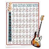 Mini Bass Guitar Chord Chart with 56 Chords - Laminated Bass Guitar Chord Poster for Beginners and Musicians - Music Theory Poster - Bass Guitar Accessories - 8.5" x 11" - Walrus Productions