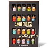 Smokehouse by Thoughtfully Ultimate Grilling Spice Set, Grill Seasoning Gift Set Flavors Include Chili Garlic, Rosemary and Herb, Lime Chipotle, Cajun Seasoning and More, Pack of 20