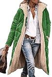 PRETTYGARDEN Womens Winter Coats 2024 Trendy Zip Up Shaggy Fleece Puffer Jacket Outerwear (Green,Large)