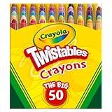 Crayola Mini Twistables Crayons (50ct), Crayons for Kids, Arts & Crafts Supplies, Toddler Crayons for Coloring Books, Stocking Stuffers