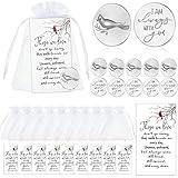 Set of 24 Memorial Angel Sign Coins Set Funeral Pocket Token Guardian Pocket Angel Coins Lucky Peace Dove Sign Poem Cards Prayer Cards White Organza Bags Gift Bag Angel Charms Presents (Cardinal)