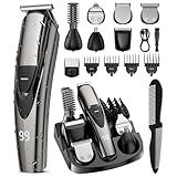 Beard Trimmer for Men SHPAVVER,17-Pc Set Rechargeable Hair Clippers Kit with Safety Lock,Mens Grooming Kit for Hair Beard Body & Nose,Gifts for Men