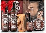 Ultimate Conditioner for Men's Beard Grooming - Softens, Smoothes and Soothes Beard Itch- Contains Wash, Conditioner, Oil, Balm and Comb- Sandalwood Scent