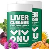 VivoNu Liver Cleanse, Detox & Repair Formula - Milk Thistle Herbal Support Supplement - Contains Silymarin Extract, Artichoke, Dandelion and 8 Other Natural Ingredients (120 Capsules/2 Bottle)