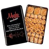 Mughe Gourmet Assorted Baklava Pastry Gift Elegant Tin Box - 500g 1.1lb 32 pcs - Turkish Pistachio, Almond, Walnut, Cashew, Hazelnut Bite Size Gifts Baklawa Sweet - Perfect for Birthday, Fathers Day