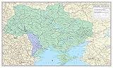 Cool Owl Maps Ukraine, Moldova Map Wall Poster - Large 40"Wx24"H Laminated