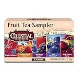 Celestial Seasonings Fruit Tea Sampler Herbal Tea Variety Pack, Caffeine Free, 18 Tea Bags Per Box