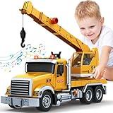 Kids Toys for 3 4 5 6 7 8 Years Old Boys, Crane Truck Toy with Lights, Sounds, Toddler Friction Powered Truck Vehicle Toy for Boys Girls Chrismas Birthday Gifts