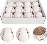 Baisidiwei 12 Pack Standard Size Adult Baseballs Unmarked & Leather Covered Training Ball Practice Baseball for Kids