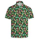 Wemkuqa Pickleball Polo Shirts for Men Moisture Wicking Hawaii Golf Shirts for Men Quick-Dry Short Sleeve Men's Fun Pickle Ball Polo Shirts - Pickleball 2XL