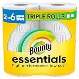 Bounty Essentials Select-A-Size Paper Towels, White, 2 Triple Rolls = 6 Regular Rolls